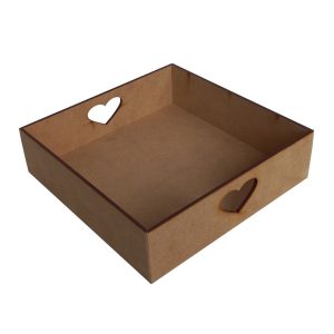 Artesanías - Bandeja láser 3mm - (18 x 18) - Bandeja pequeña ideal para preparar desayunos y meriendas para niños.