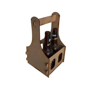 Artesanías - Canasta cervecera x4 - Canasta láser de mdf 4mm para transportar cervezas. Capacidad: 4 latas / botella chica