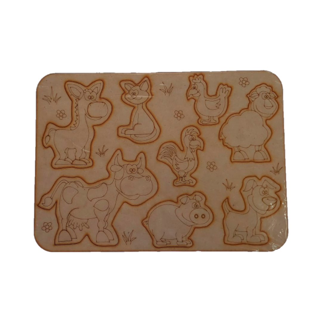 Artesanías - Juego didáctico Granja - Aprende los animales. Medidas aproximadas: 28 x 39