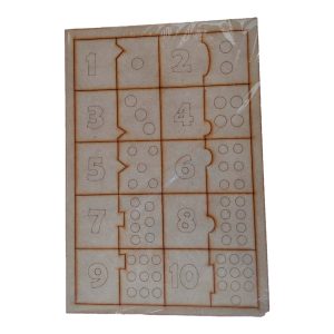 Artesanías - Rompe cabeza con números y puntos - Juego para aprender a contar. Medidas: