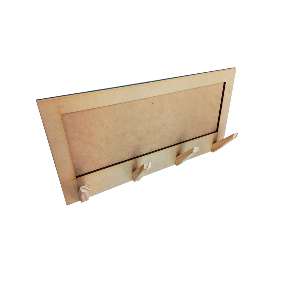 Artesanías - Perchero fibrofacil con marco - Perchero con marco para decorar.