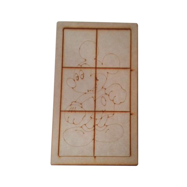Artesanías - Rompecabezas 6 piezas recto - Juego de rompe cabezas muy simple. Disponible modelo gatito. Medidas: 34 x 20.