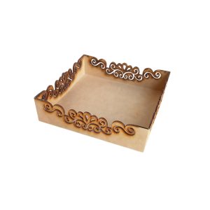 Artesanías - Bandeja con firuletes - Bandeja de 20x20 ideal para decorar tu mesa dulce.