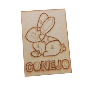 Artesanías - Rompecabezas Jan - Rompe cabezas de animalitos con sus respectivos nombres. Animales: Conejo
