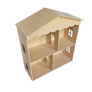 Artesanías - Casa de muñeca grande - 80 x 100 x 30 - Casa de muñecas con cuatro ambientes pisos para jugar.