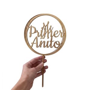 Artesanías - Topper mi primer añito - Adorno para torta con inscripción "Mi Primer Añito".